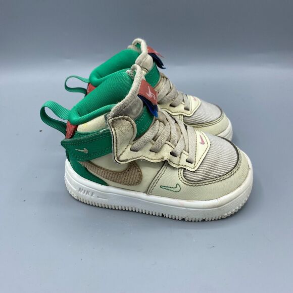 Air Force 1 Mid EasyOn SE GS 'Coconut Milk Stadium Green Toddler Size 6C - Picture 1 of 7